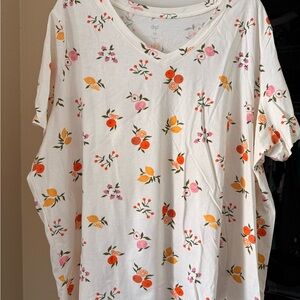 dip Multicolor Floral V-Neck Tee